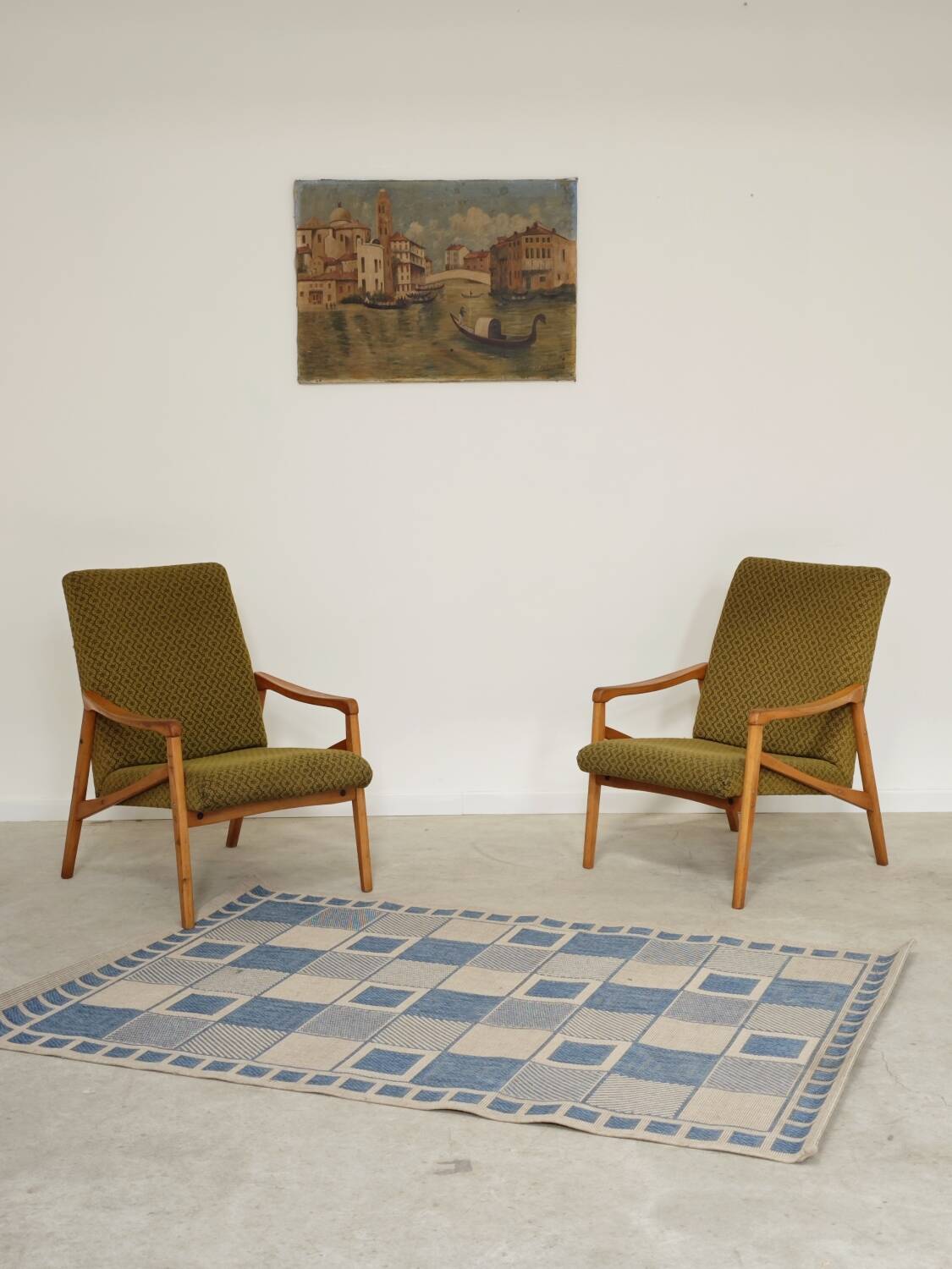 Pair of light green armchairs by Jiri Jiroutek for Interier Praha, 1960