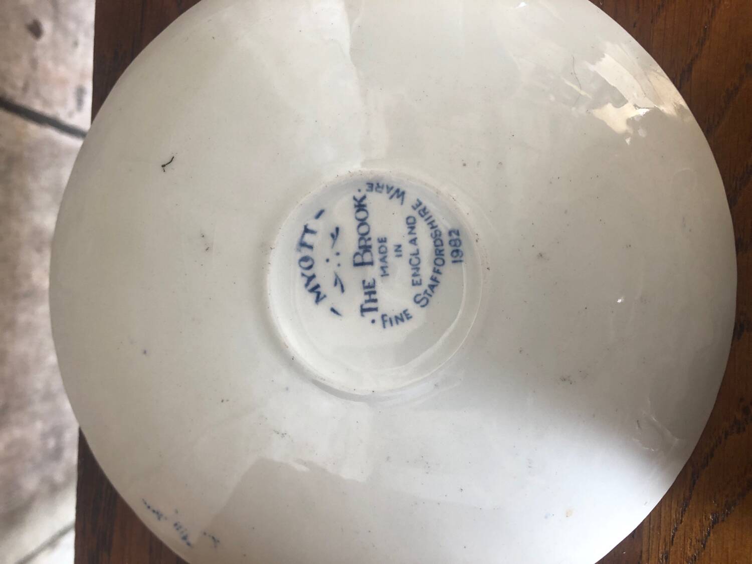 Old tea service the brook myott white ceramic blue decor england