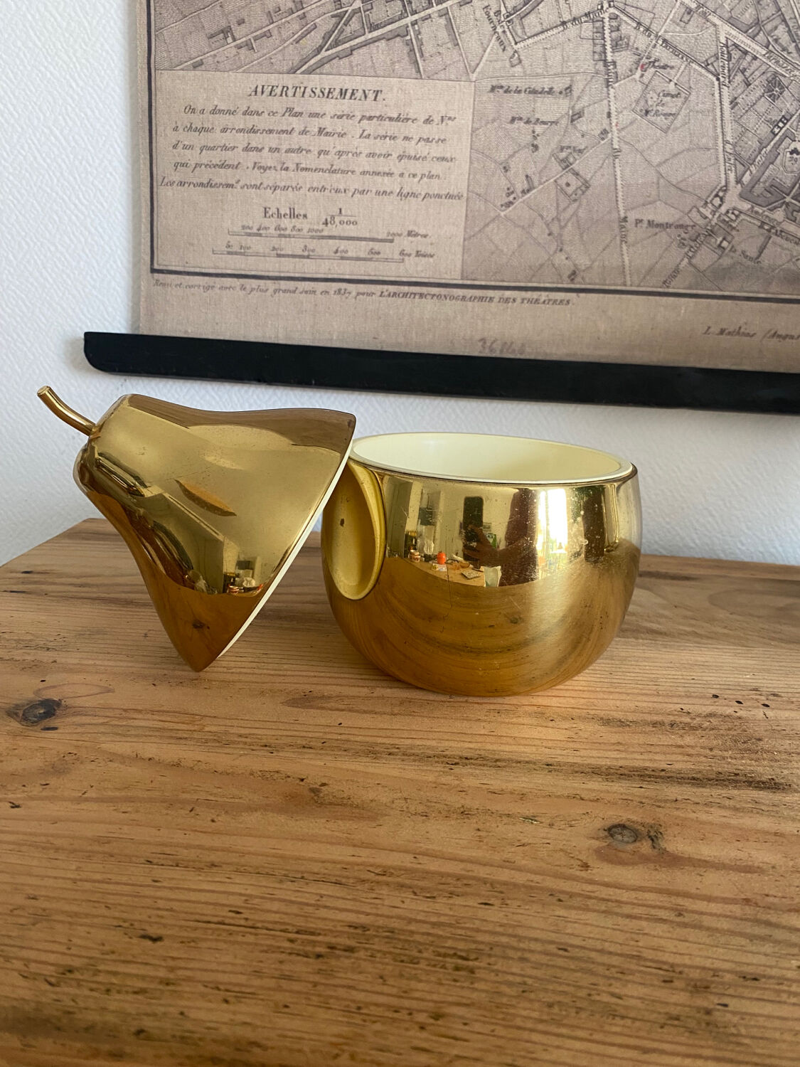 Vintage golden ice cube pear