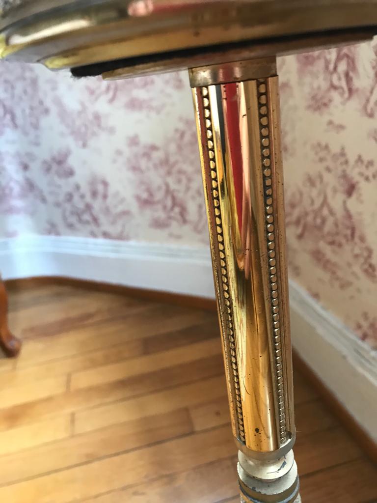 Vintage stand ashtray in gilded metal