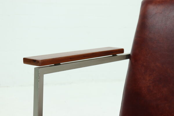 Design Néerlandais fauteuil En cuir Réglable Des Années 1960