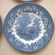 Set of 6 dessert plates in English porcelain