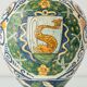 Table lamp in ceramic, Italian Renaissance, Cantagalli style, circa 1880-1900.