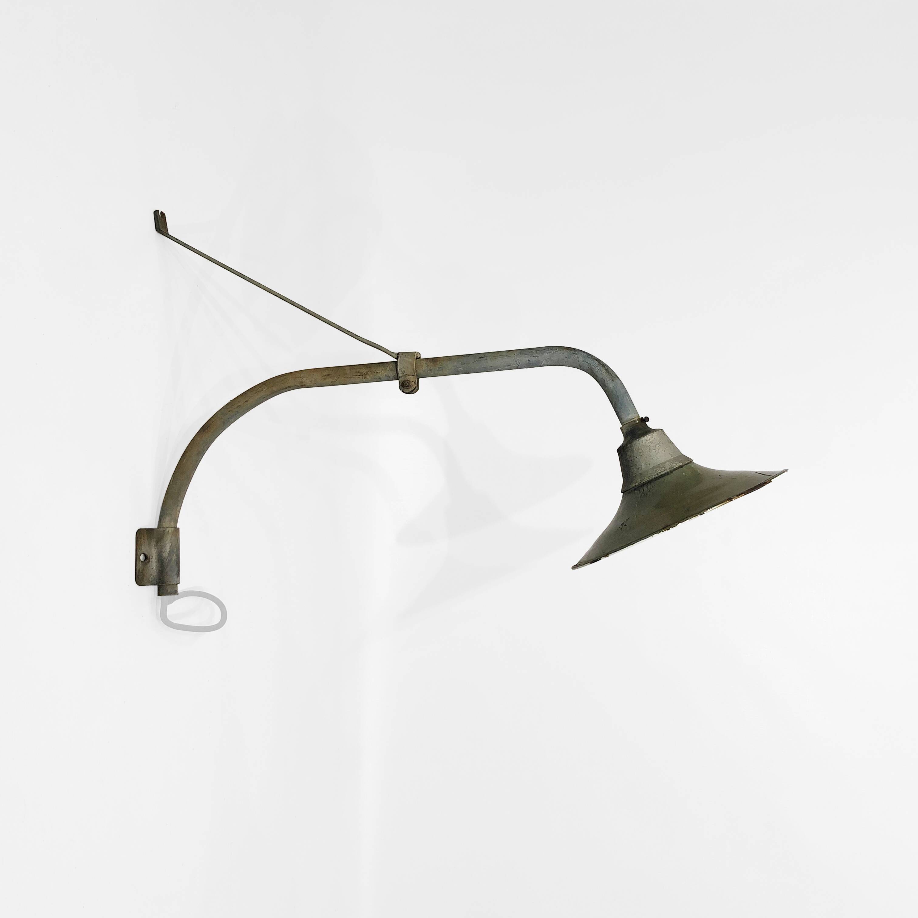 Large Greek Industrial Army Wall Light 1  1950s