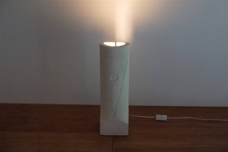 Vintage stone lamp in the style of Albert Tormos