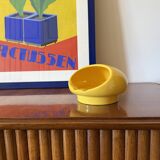 Space age yellow ceramic ashtray, Viba Italy 1970s