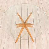 Italian round glass dining table 50s