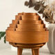 Lampe scandinave vintage en lamelles de bois