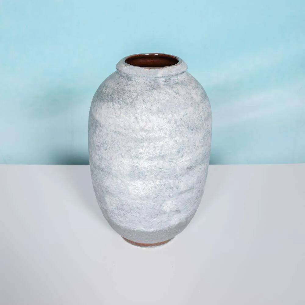 Light blue vintage vase Scheurich 185-39, 60s Japandi vase