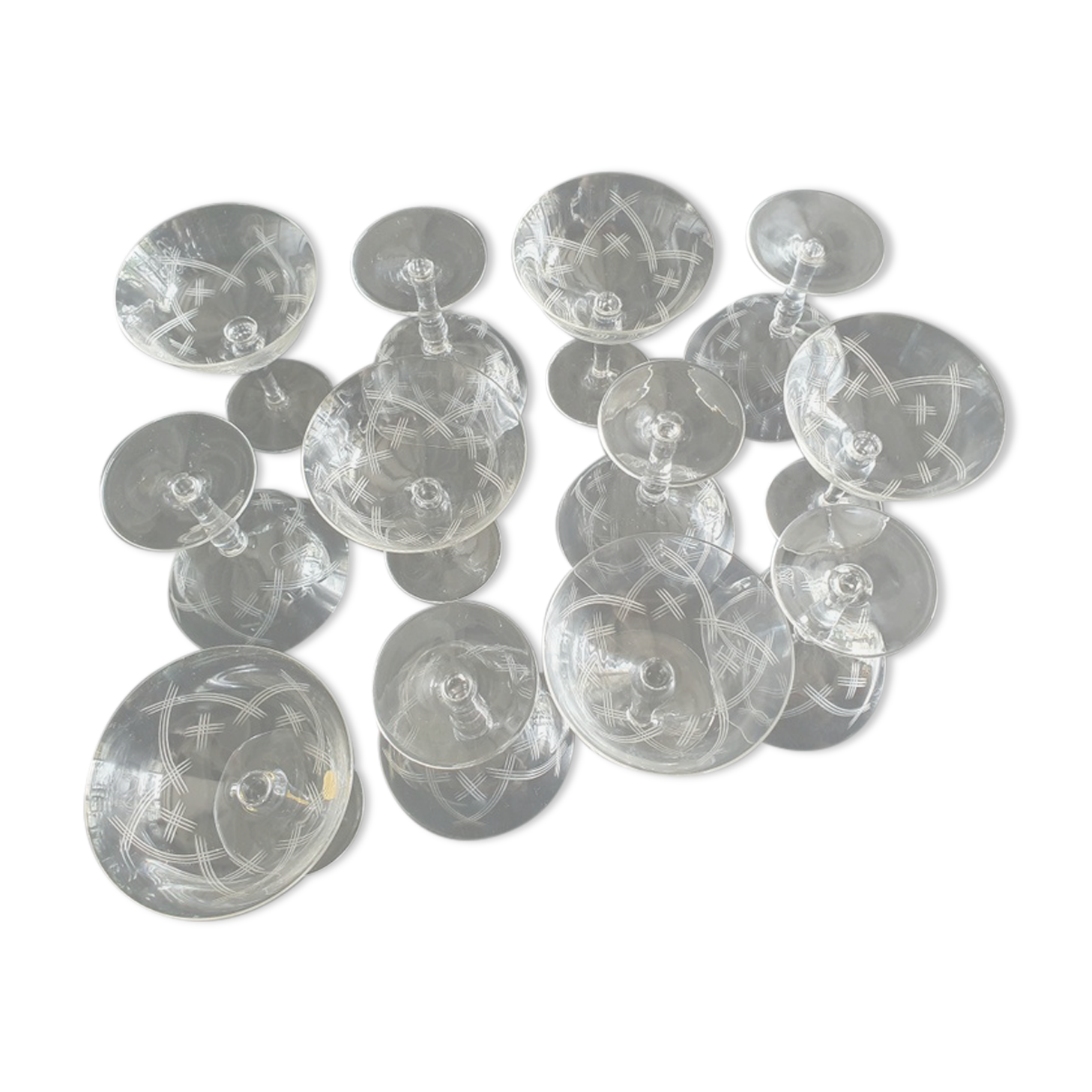12 champagne glasses cristal Boch