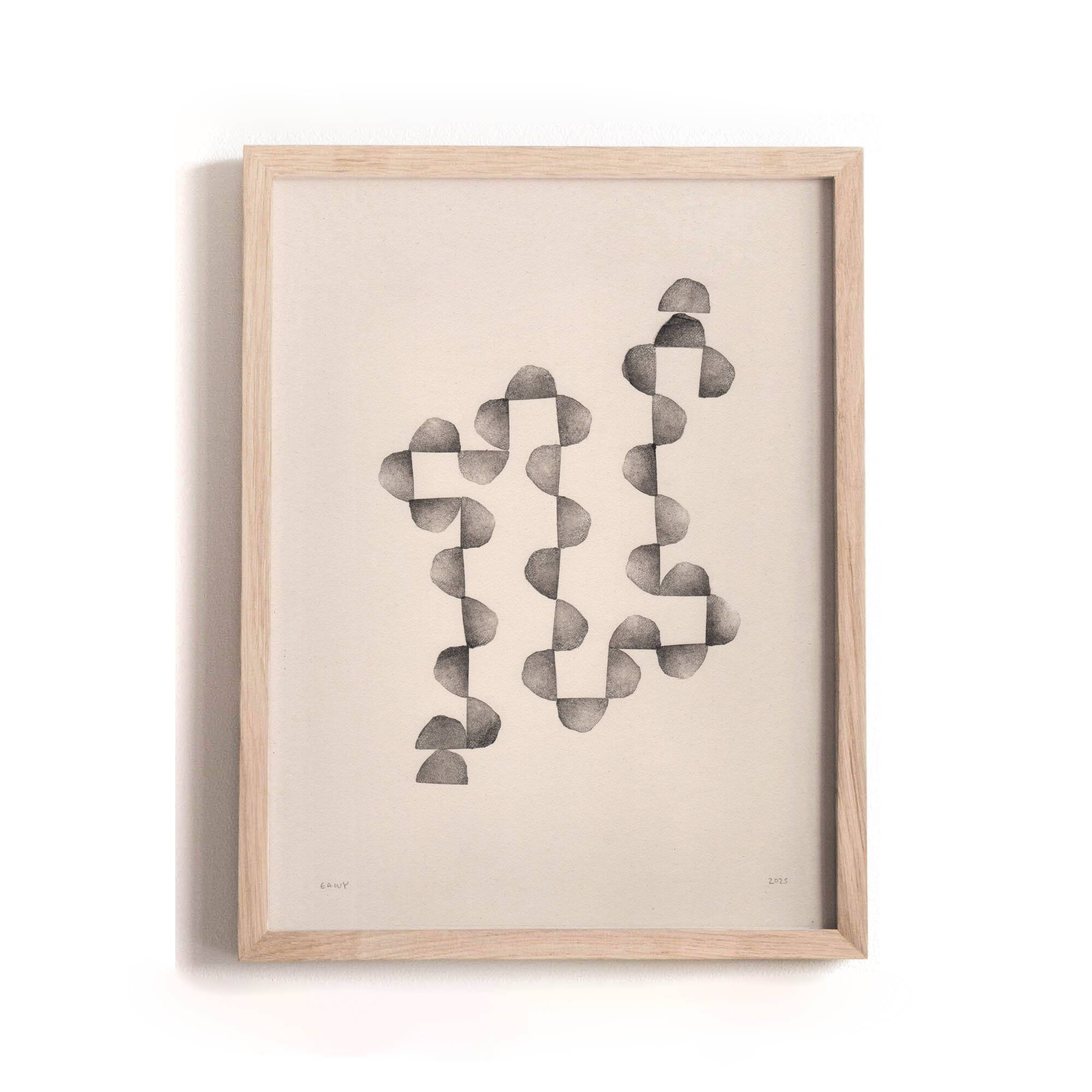 Painting on paper - 30x40cm - abstract painting - B115 - signed Eawy