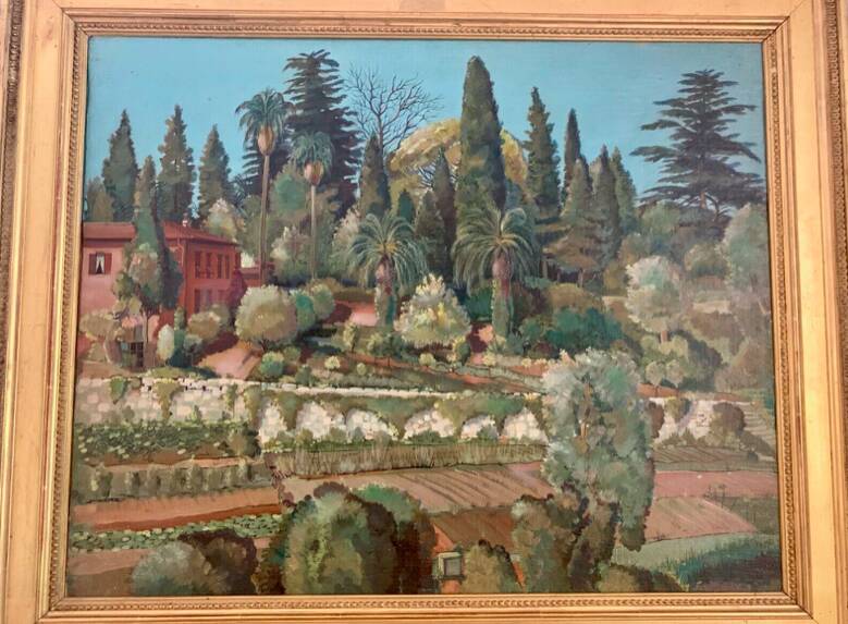 Sublime Oil on Panel "Parc de Chambrun" in Nice Côte d'Azur