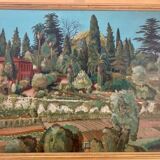Sublime Oil on Panel "Parc de Chambrun" in Nice Côte d'Azur