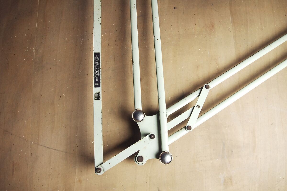 Dutch industrial drawing or architect's table witch lamp from rotanex-pool, 1950s