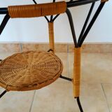 Table low table vintage rattan