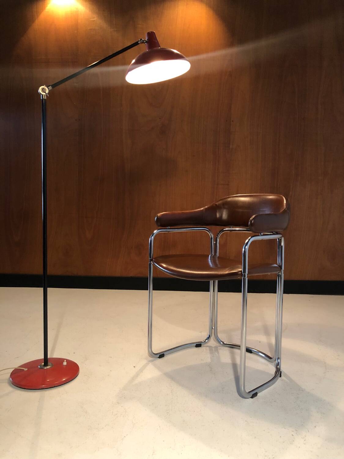 Vintage leather and chrome chair circa 1970