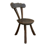 Brutalist chair, solid wood, carved, circa 1950