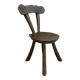 Brutalist chair, solid wood, carved, circa 1950