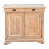 Buffet étroit rénové en bois massif brut / console d’entrée 2 tiroirs