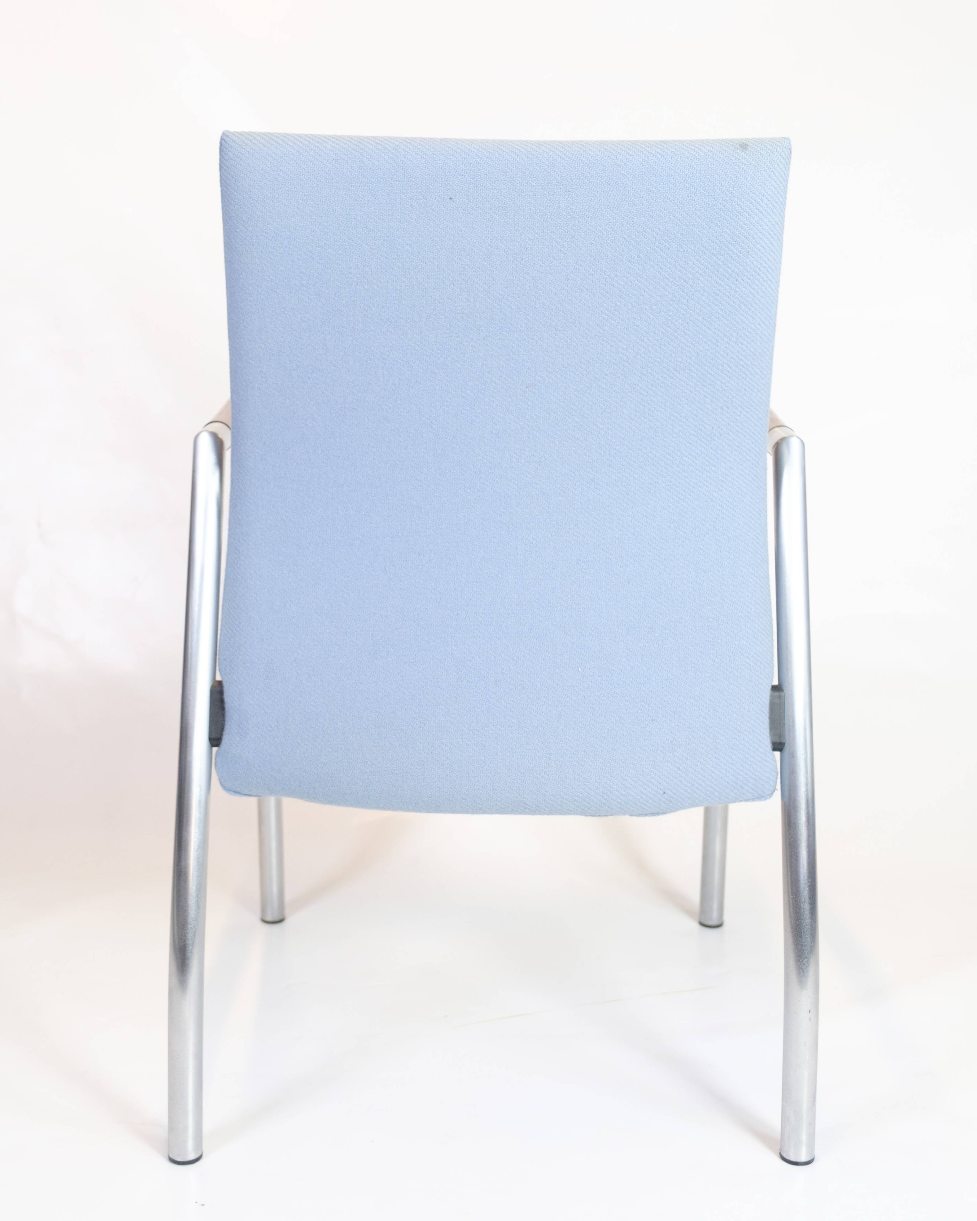 Chaises de salle à manger - Modèle B8 - Acajou - Revêtement en tissu bleu - Duba