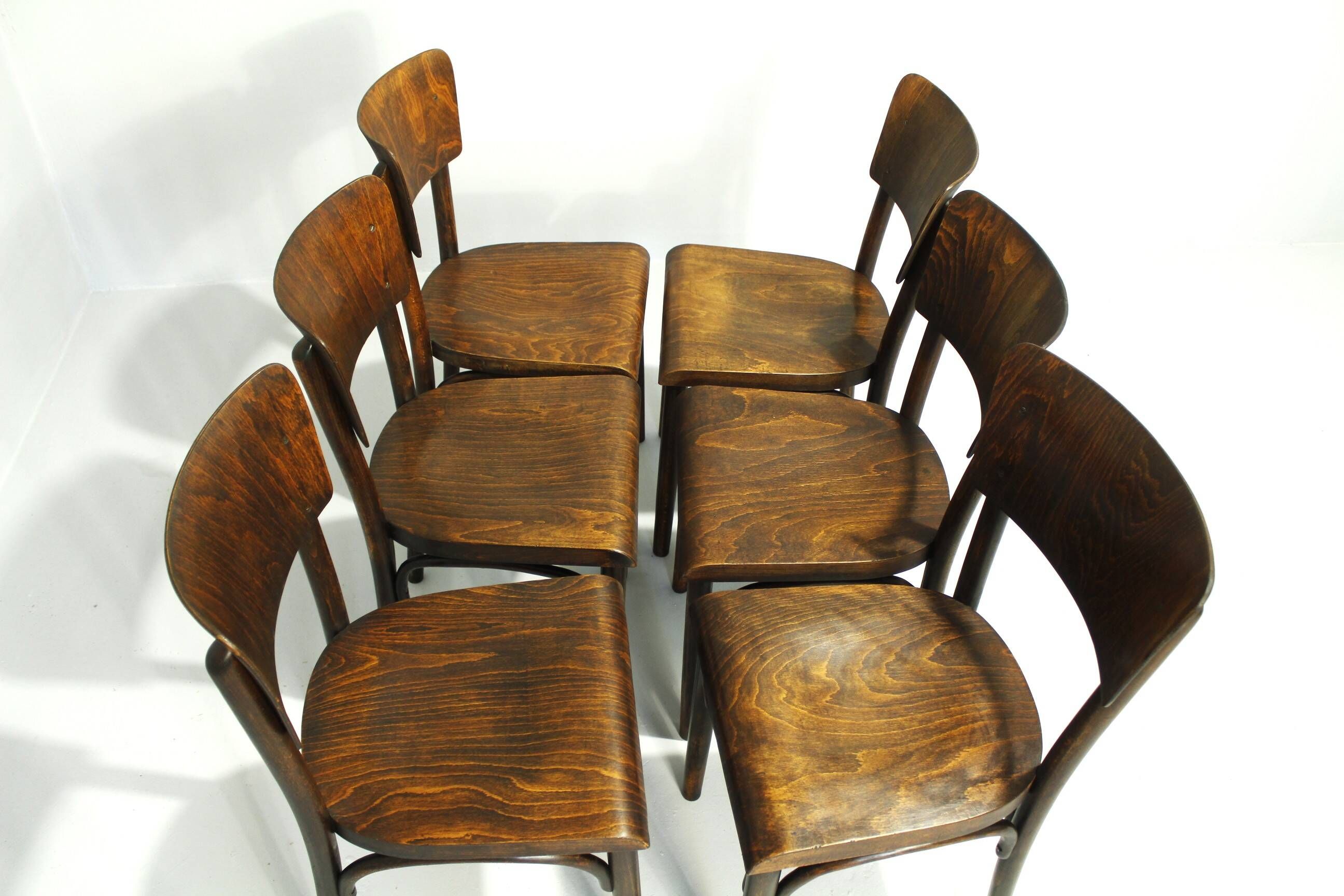 Pub Chairs from Thonet H-48, 1930s, Set of 6
