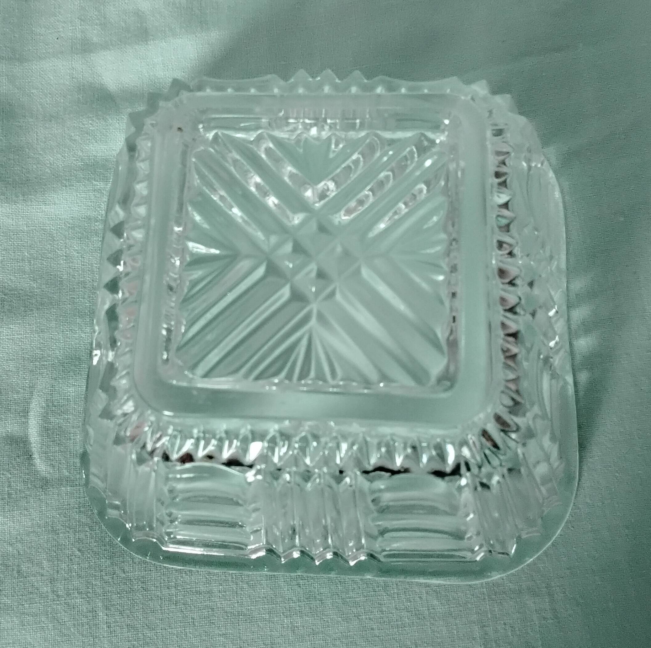 Cut glass sugar bowl