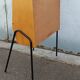 Vintage light oak secretary desk with metal base