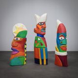 Group of unique vibrant sculptures by Clemens Briels, Netherlands 1990s