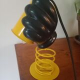 Lacquered metal lamp and plastic year 80