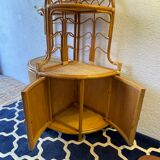 Two Vintage rattan corner notches/shelves