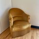 Fauteuil crapaud vintage jaune doré