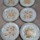 Set of 6 handmade flat plates signed by Maïté – hand-painted designs