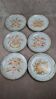 Set of 6 handmade flat plates signed by Maïté – hand-painted designs