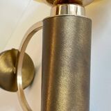 Vintage bubble glass brass applique