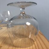 6 glasses on foot in chissed crystal