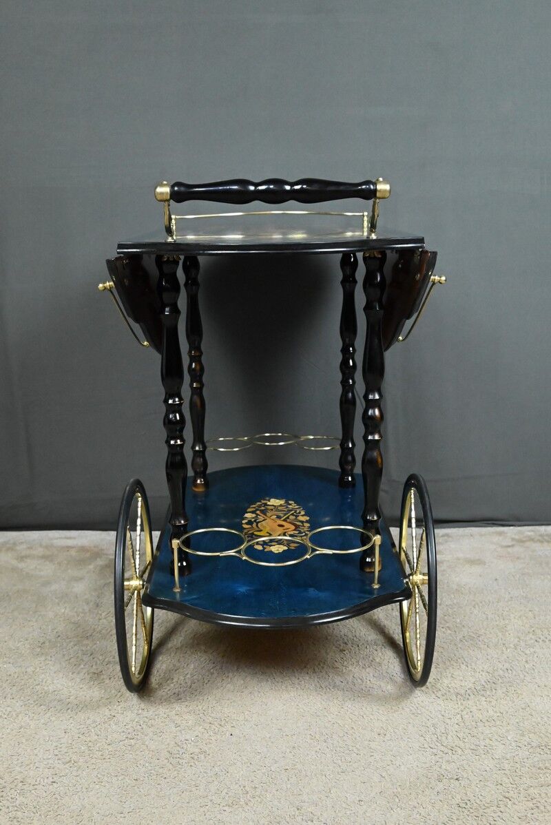 Service trolley in marquetry from Sorente, Italy – 1960