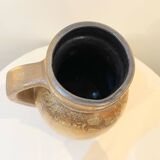 XXL Floor vase ceramic beige brown Scheurich 417-42 Fat Lava West Germany vintage 1950s 1960s