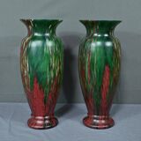 Pair of Glass Paste Vases – Mid 20th Century