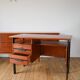 Scandinavian desk in black metal oak veneer, Modernist Design, 1960