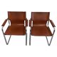 Paire de chaises visiteurs Bauhaus en cuir par Mart Stam, Matteo Grassi
