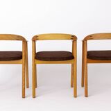 Set of 6 Vintage Oak Dining Chairs – Likely Danish, 1970s – Refurbished