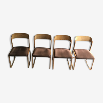 Lot de 4 chaises traineau