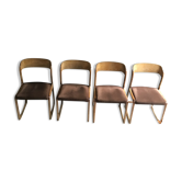 Lot de 4 chaises traineau