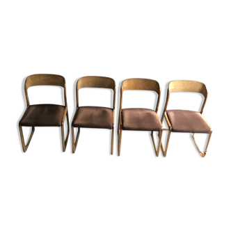 Lot of 4 sled chairs