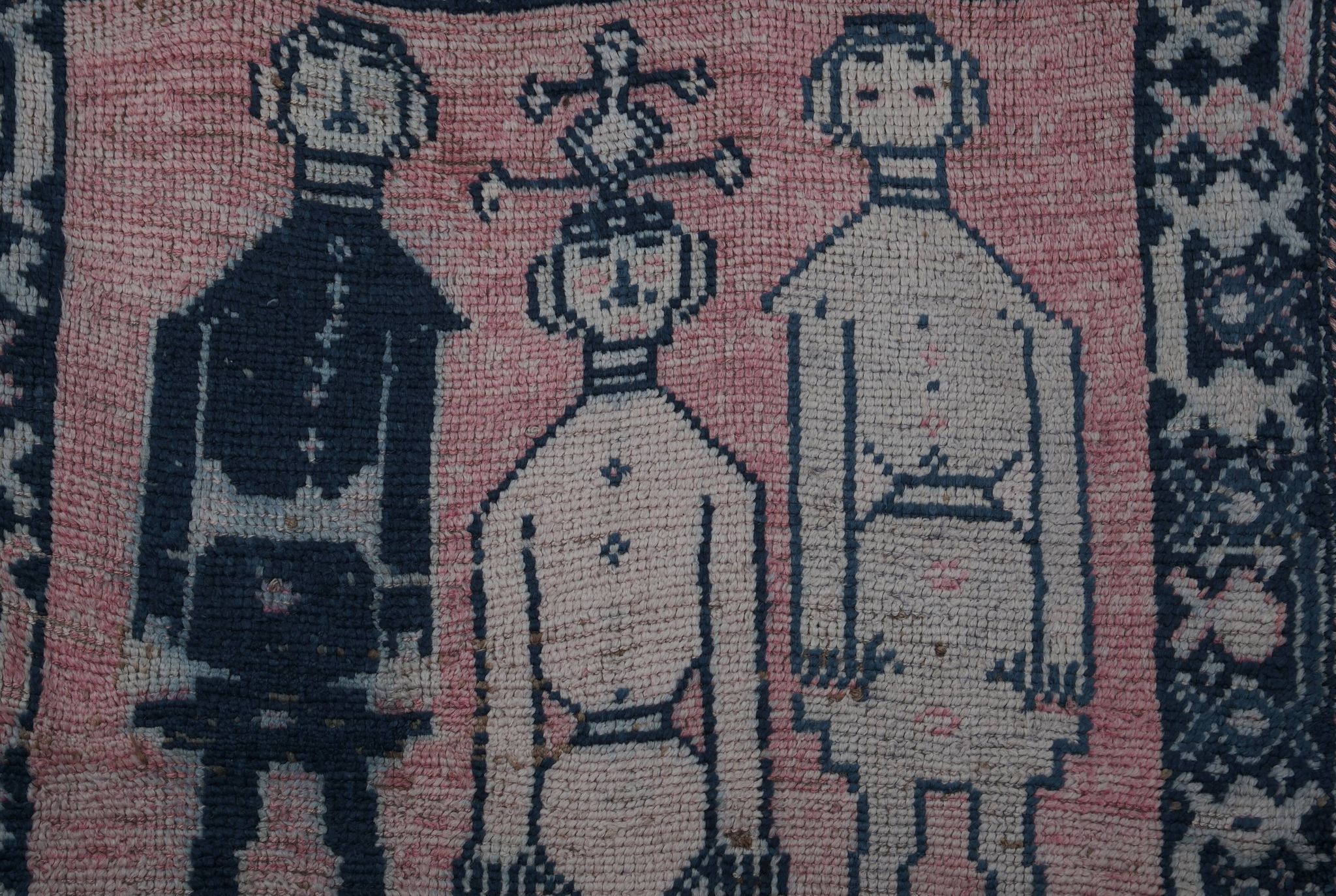 Tapis vintage turc de oushak tissé à la main 104x320 cm