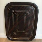 Beautiful table with a brass top and painted sheet metal