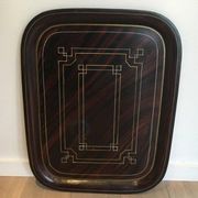 Beautiful table with a brass top and painted sheet metal