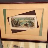 Original framed lithograph signed Ph. Granat numbered 21/25 seaside