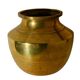 Ethnic vase in antique brass, handcrafted in India.