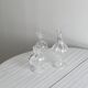 3 vases en verre épais et transparent